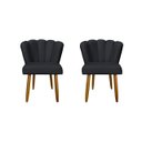 Ver imagem 1 de Kit 2 Cadeiras para Penteadeira Quarto Modelo Flor – Balaqui Cor:Cinza Escuro