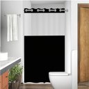 Ver imagem 2 de Cortina para Box de Banheiro PVC Resistente Antimofo Preta com Visor Vida Pratika