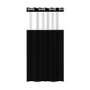 Ver imagem 1 de Cortina para Box de Banheiro PVC Resistente Antimofo Preta com Visor Vida Pratika