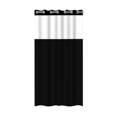 Cortina para Box de Banheiro PVC Resistente Antimofo Preta com Visor Vida Pratika