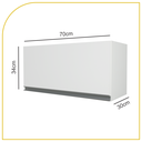 Ver imagem 2 de Armário Aéreo Multiuso Basculante 70cm 100% Mdf Cor:branco