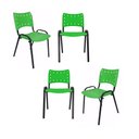 Ver imagem 6 de Jogo Mesa Redonda para Restaurante Comércio com 4 Cadeiras Iso Verde Base Preta Ecomhome