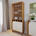 Ver imagem 4 de Cristaleira com Adega Jurere 02 Portas e 02 Portas de Vidro Naturale Off White Matte Colibri