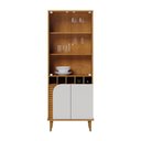 Ver imagem 1 de Cristaleira com Adega Jurere 02 Portas e 02 Portas de Vidro Naturale Off White Matte Colibri