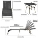 Ver imagem 2 de Espreguiçadeira Catar Mesa Corda Náutica Piscina Alumínio Preto