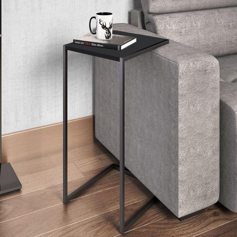 Mesa de Apoio Lateral Industrial - Preto