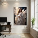 Ver imagem 1 de Quadro Decorativo Anjo Protetor 70x50cm Mold Branca