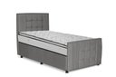 Ver imagem 1 de Cama com Cabeceira Solteiro Estofada Uvaia 90cm Suede:cinza