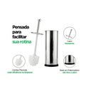 Ver imagem 3 de Escova Sanitária com Suporte Inox Tampa Protetora Base Antiderrapante
