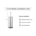 Ver imagem 2 de Escova Sanitária com Suporte Inox Tampa Protetora Base Antiderrapante