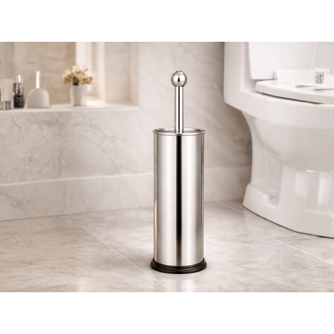 Escova Sanitária com Suporte Inox Tampa Protetora Base Antiderrapante