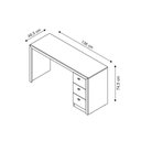 Ver imagem 3 de Mesa Escrivaninha Juvenil ME4102 c/ 3 Gavetas Amêndoa - Tecno Mobili