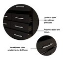 Ver imagem 5 de Cômoda para Quarto 8 Gavetas Imperatriz Preto