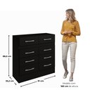 Ver imagem 3 de Cômoda para Quarto 8 Gavetas Imperatriz Preto