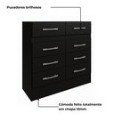 Ver imagem 4 de Cômoda para Quarto 8 Gavetas Imperatriz Preto