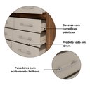 Ver imagem 5 de Cômoda para Quarto 8 Gavetas Imperatriz Castanho/Off White Marrom/Offwhite