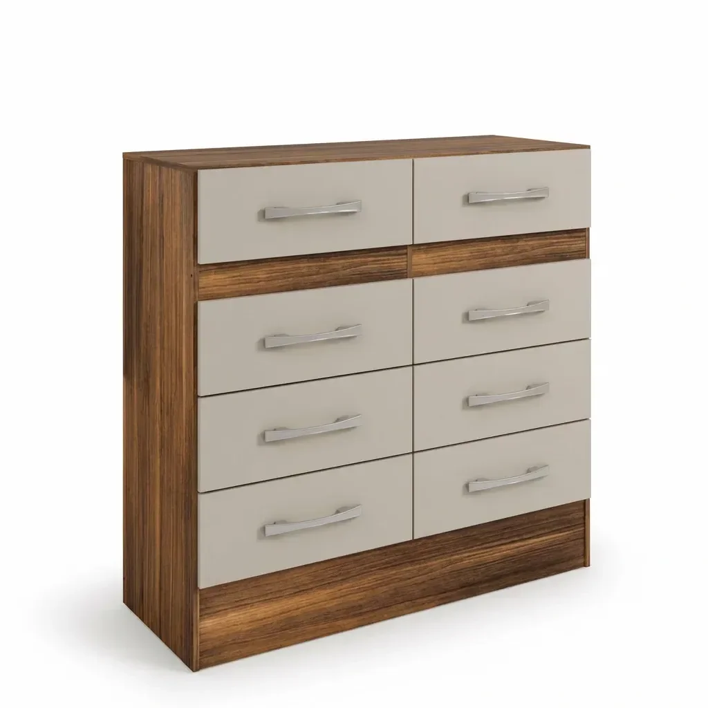 Ver imagem 2 de Cômoda para Quarto 8 Gavetas Imperatriz Castanho/Off White