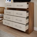 Ver mais imagens de Cômoda para Quarto 8 Gavetas Imperatriz Castanho/Off White Marrom/Offwhite