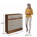 Ver imagem 3 de Cômoda para Quarto 8 Gavetas Imperatriz Castanho/Off White