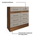 Ver imagem 4 de Cômoda para Quarto 8 Gavetas Imperatriz Castanho/Off White Marrom/Offwhite