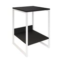 Ver imagem 3 de Mesa Cabeceira Industrial Lateral de Cama Preta Tókio Base Ferro Branco