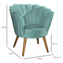 Ver imagem 4 de Poltrona Pétala Girassol Pés Madeira Resistencia e Conforto:verde Menta