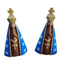 Ver imagem 5 de Imagem Nossa Senhora Aparecida 12cm em Madeira Entalhada a Mão Pequena