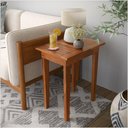 Ver imagem 2 de Conjunto Mesa Lateral e Centro 80x40 Ripada Madeira Castanho Ofertamo