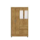 Ver imagem 2 de Guarda Roupa Solteiro Abruzzo 4 Portas de Bater 2 com Espelhos 2 Gavetas Nature G98 - Gran Belo