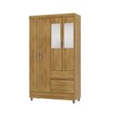 Ver imagem 7 de Guarda Roupa Solteiro Abruzzo 4 Portas de Bater 2 com Espelhos 2 Gavetas Nature G98 - Gran Belo