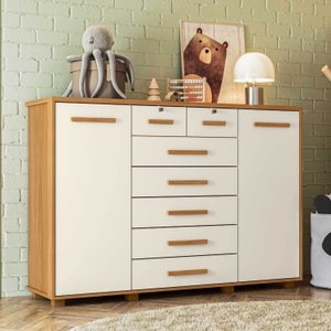 Cômoda Infantil 2 Portas 7 Gavetas Trapézio
