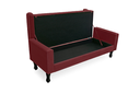 Ver imagem 3 de Jogo Cabeceira Geovana + Calçadeira Fênix Solteiro 90cm Suede Vermelho Bordo
