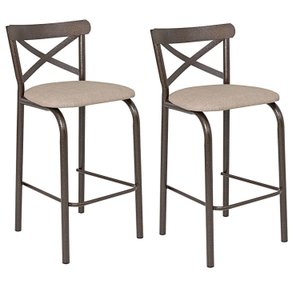 Conjunto 2 Banquetas para Cozinha Assento Anatômico Paris