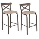 Ver imagem 1 de Conjunto 2 Banquetas para Cozinha Assento Anatômico Paris Bege/Bronze