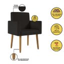 Ver imagem 3 de Poltrona Decorativa Cadeira Escritório Courino Black Friday Cor:courino Preta