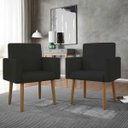 Ver imagem 2 de Poltrona Decorativa Cadeira Escritório Courino Black Friday Cor:courino Preta