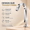Ver imagem 5 de Torneira Laguna Cromada Alta Aço Inox 304 Luxo Goldenx