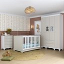 Ver imagem 1 de Quarto de Bebê Completo com Berço Americano 3 em 1 Ternura Multimóveis Mp4651 Branco/off White