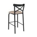 Ver imagem 3 de Conjunto 2 Banquetas para Cozinha Assento Anatômico Paris Bege/Preto/Linho