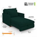 Ver imagem 4 de Poltrona Retrátil Cama Solteiro 2 em 1 Zia Confortável e Funcional Veludo Verde - Abmaza