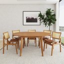 Ver imagem 1 de Conjunto de Mesa Extensível Redonda Tarsila Yescasa com 6 Cadeiras Verônica