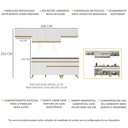 Ver imagem 4 de Armário de Cozinha Completa 260cm com Leds Veneza Up Multimóveis V2032 Branco/Dourado