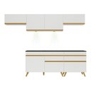 Ver imagem 7 de Armário de Cozinha Completa 260cm com Leds Veneza Up Multimóveis V2032 Branco/Dourado