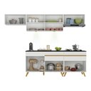 Ver imagem 6 de Armário de Cozinha Completa 260cm com Leds Veneza Up Multimóveis V2032 Branco/Dourado