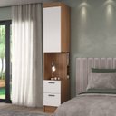 Ver imagem 5 de Conjunto de Quarto Infantil Completo Modulado 5 Peças Ella Yescasa Marrom/Nogal/Branco