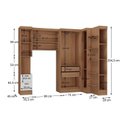 Ver imagem 4 de Conjunto de Quarto Infantil Completo Modulado 5 Peças Ella Yescasa Marrom/Nogal/Branco