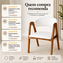 Ver imagem 7 de Kit 8 Cadeiras de Jantar Valentina Madeira Maciça Estofada:Branco Facto/Cerejeira
