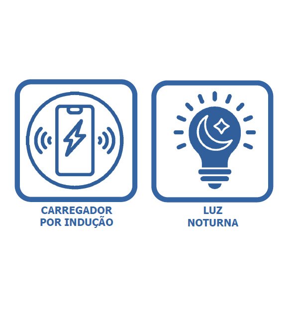 Mesa de Cabeceira Inteligente - Ct-16-1 com Carregador por Indução e Luz Noturna Mmj-imp Alecrim - 5