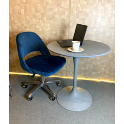 Mesa de Jantar Tulipa Saarinen Redonda 90 cm em Cimento Queimado - Cinza - 5