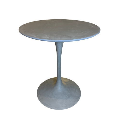 Mesa de Jantar Tulipa Saarinen Redonda 90 Cm em Cimento Queimado - Cinza